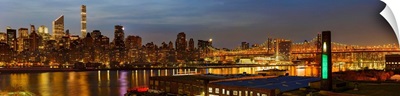 Queensboro Bridge And Lower Manhattan Panoramic View