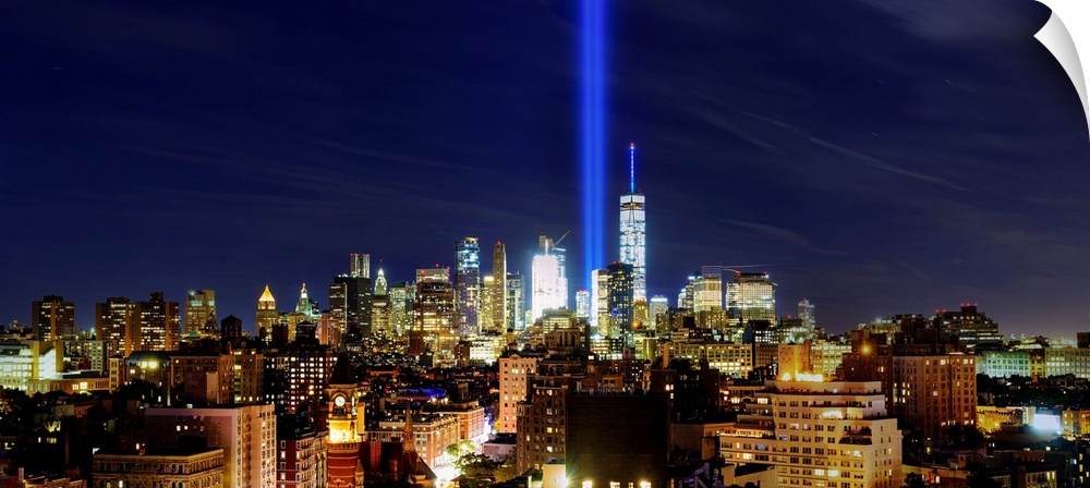 Tribute In Light Panoramic View With Lower Manhattan