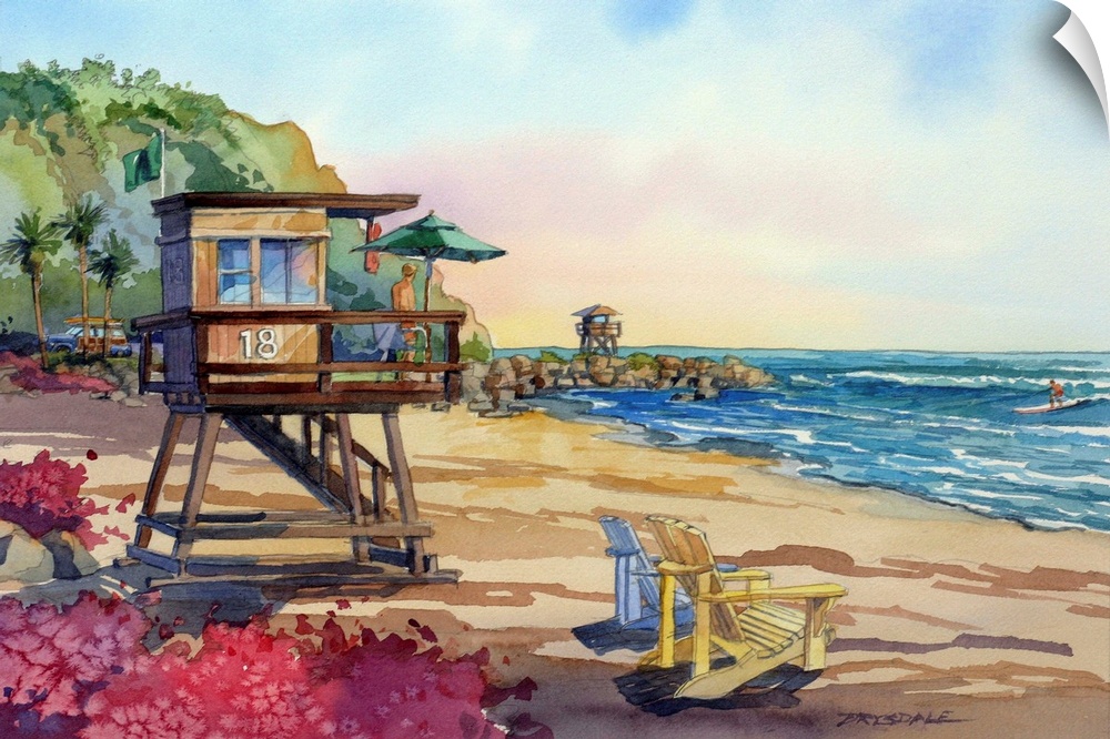 Watercolor of Salt Creek Beach in Dana Point, CA