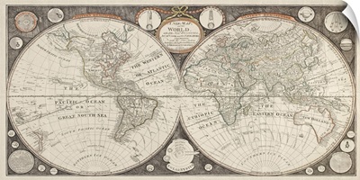 A New Map of the World with all the New Discoveries by Capt. Cook