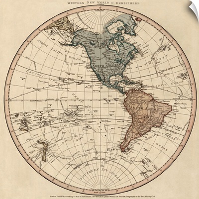 Antique Map of the Western Hemisphere, 1786