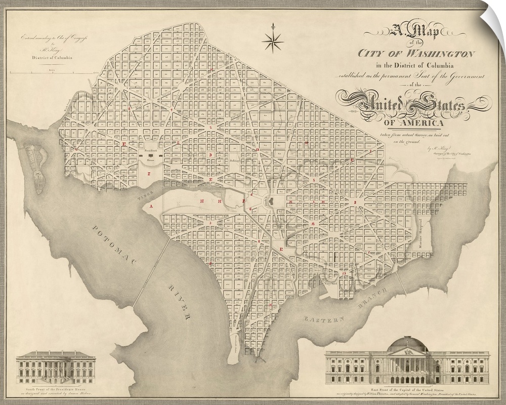 A Map of the City of Washington in the District of Columbia Established as the Permanent Seat of the Government of the Uni...