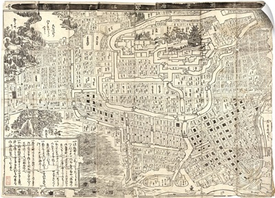 Cadastral map showing land ownership in central Tokyo, 1685