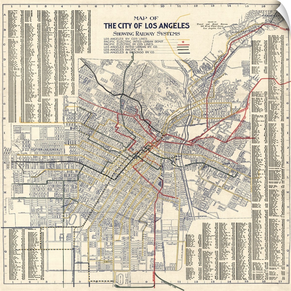 Map of the City of Los Angeles Showing Railway Systems