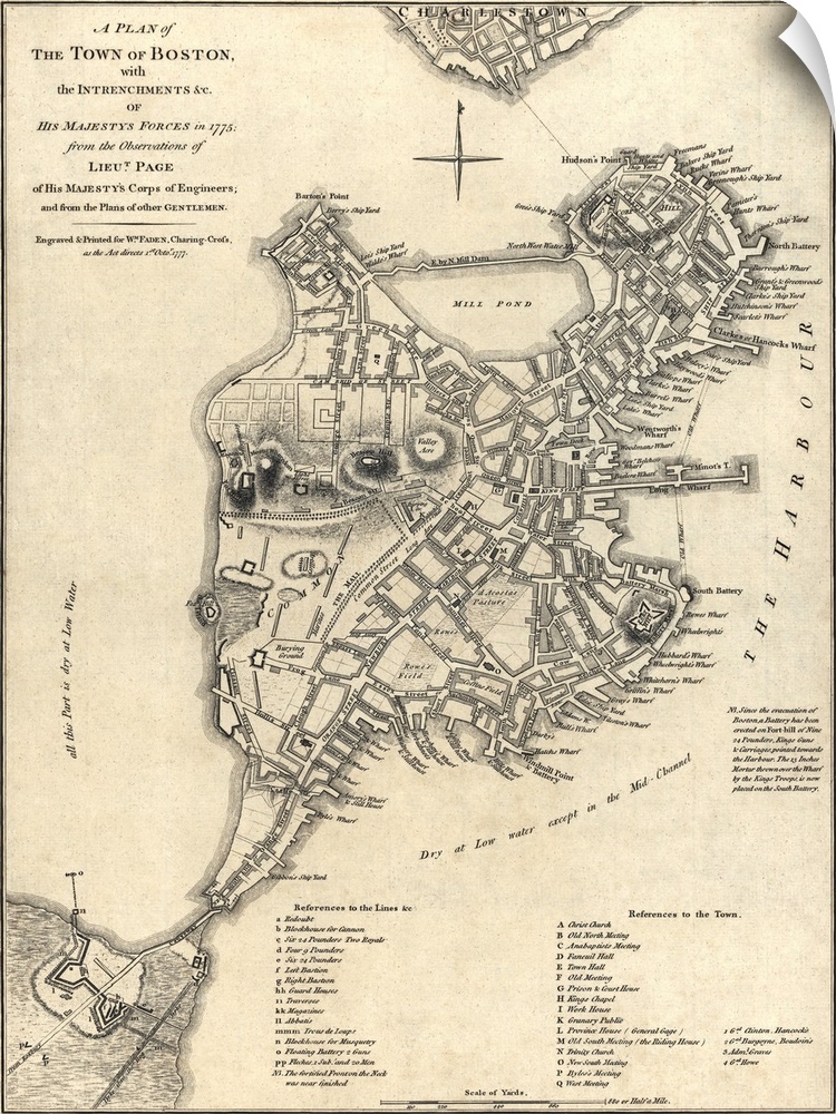 A Plan of the Town of Boston, with the Intrenchments etc. of His Majestys Forces in 1775