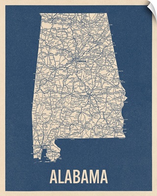 Vintage Alabama Road Map 2