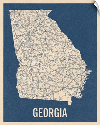 Vintage Georgia Road Map 2