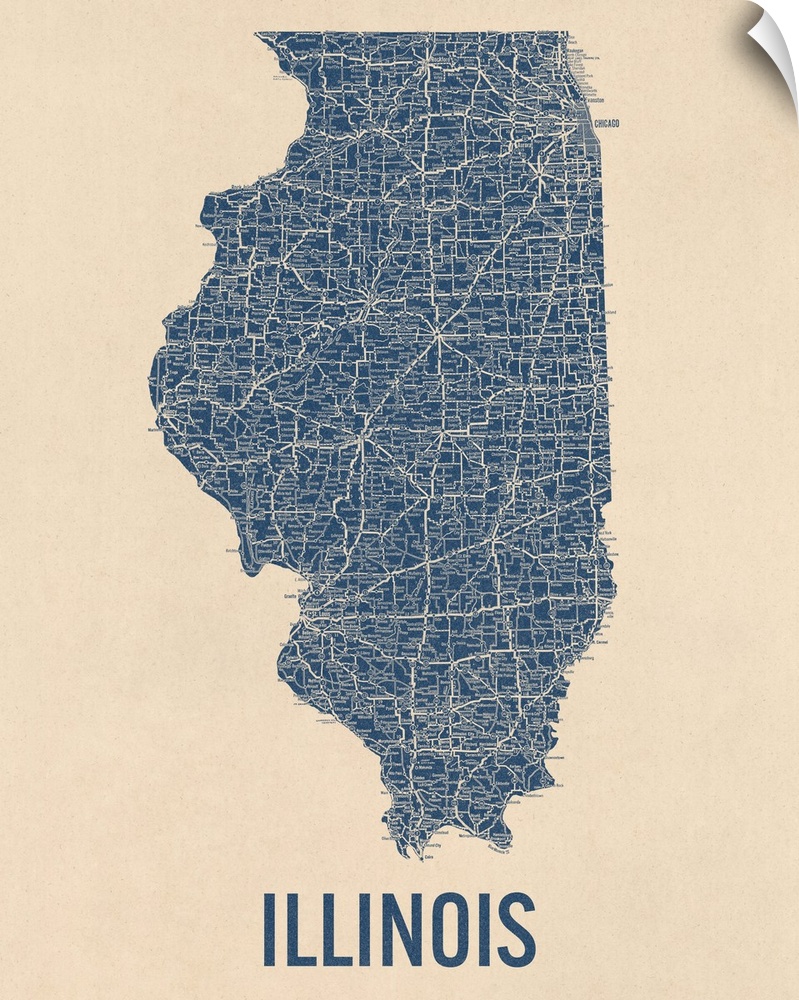 Vintage Illinois Road Map 1