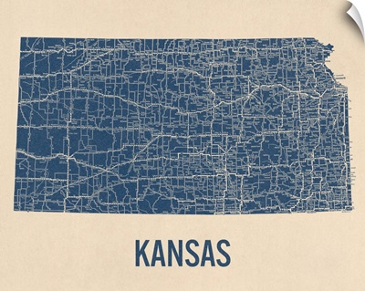Vintage Kansas Road Map 1