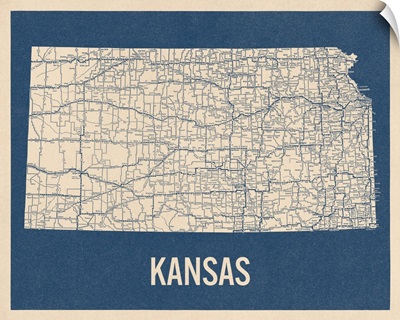 Vintage Kansas Road Map 2