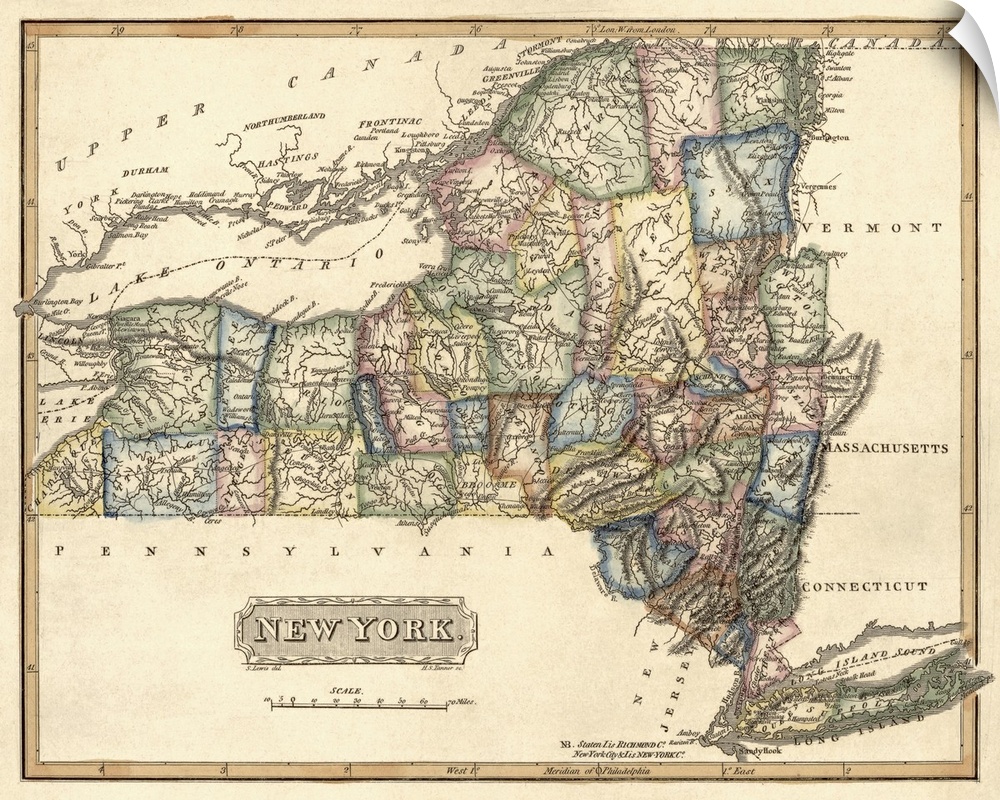 Vintage Map of New York