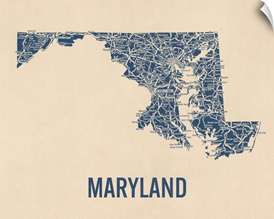 Vintage Maryland Road Map 1