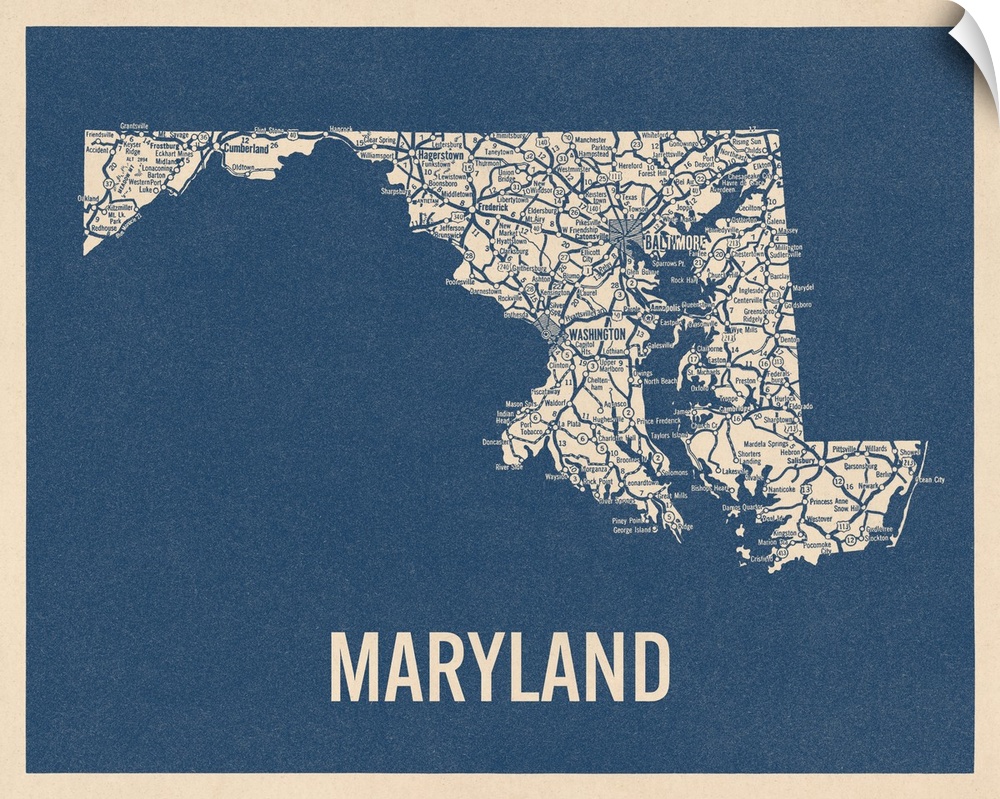 Vintage Maryland Road Map 2