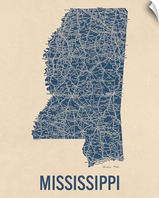 Vintage Mississippi Road Map 1