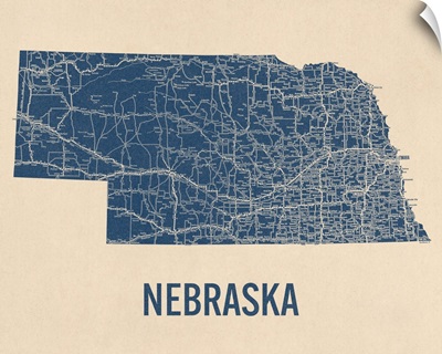 Vintage Nebraska Road Map 1