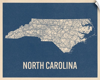 Vintage North Carolina Road Map 2