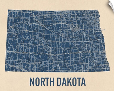 Vintage North Dakota Road Map 1