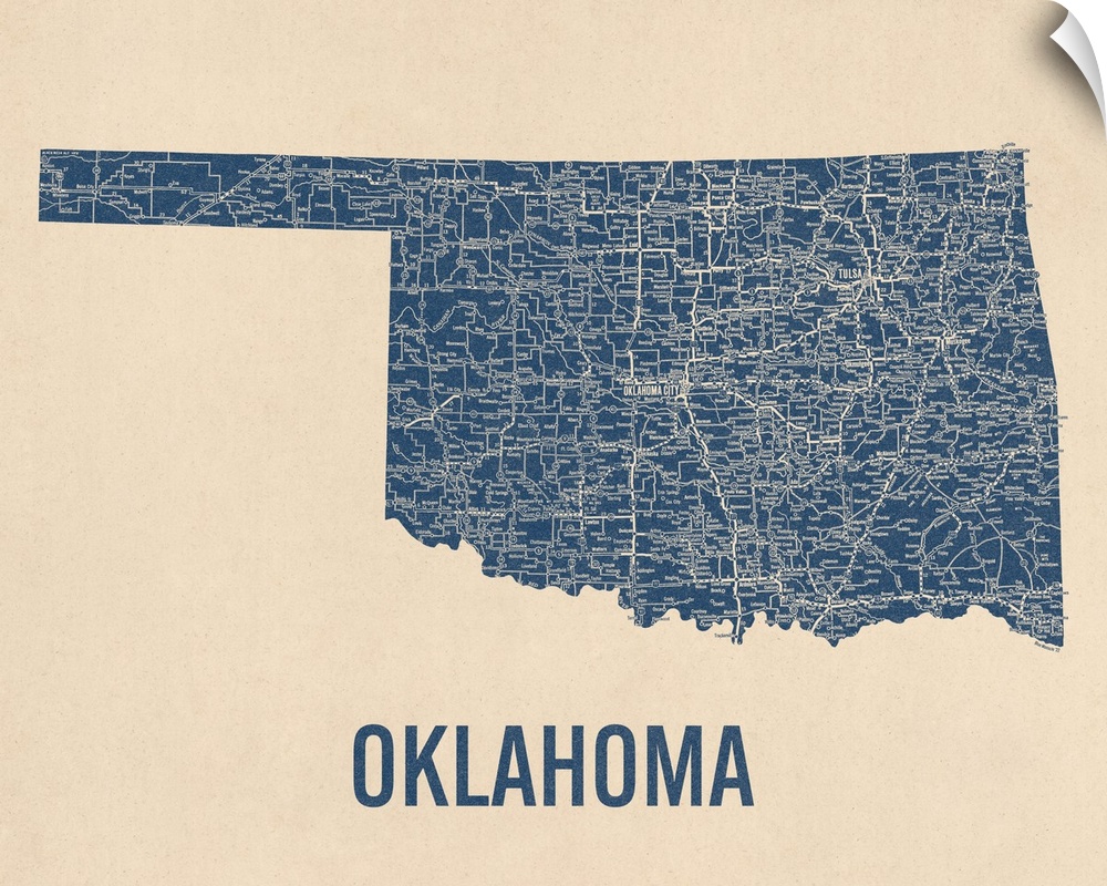 Vintage Oklahoma Road Map 1