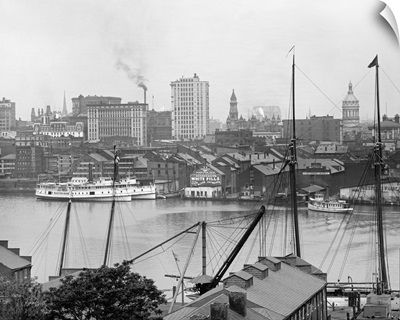 Vintage photograph of Baltimore, Maryland, from Federal Hill