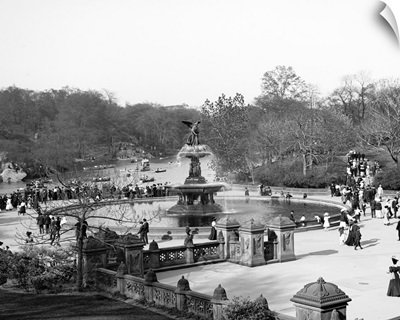 Vintage photograph of Bethesda Fountain, Central Park, New York City