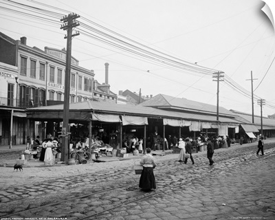 Vintage photograph of French Market, New Orleans, Louisiana