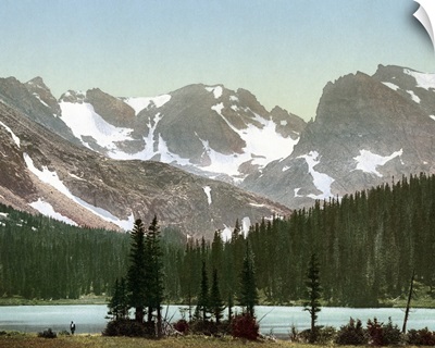 Vintage photograph of Long Lake, Indian Peaks, Colorado