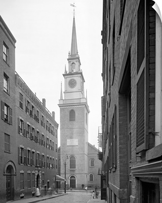 Vintage photograph of Old North Church, Boston, Massachusetts