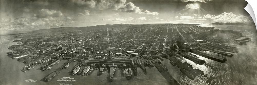 Vintage photograph of San Francisco in Ruins After  the 1906 Earthquake