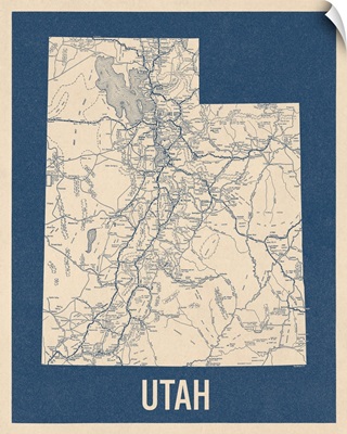 Vintage Utah Road Map 2