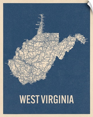 Vintage West Virginia Road Map 2