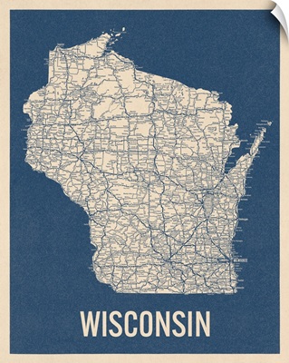 Vintage Wisconsin Road Map 2