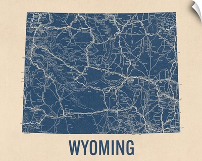 Vintage Wyoming Road Map 1