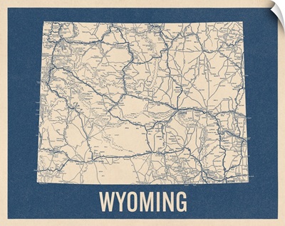 Vintage Wyoming Road Map 2