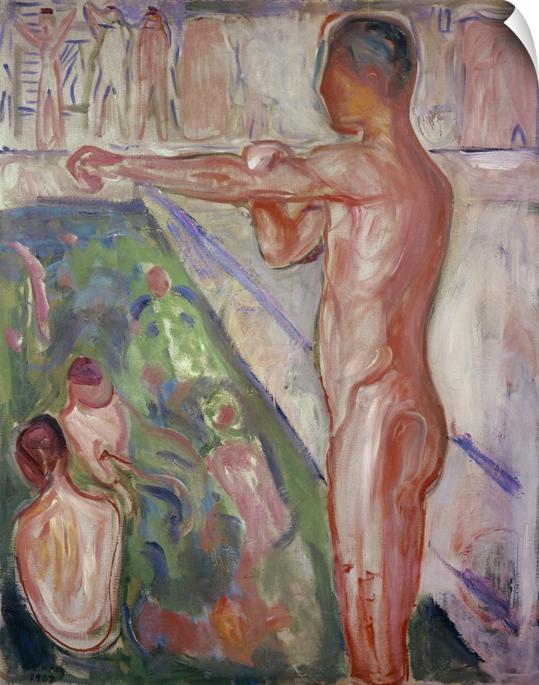 A Bathing Establishment, 1907 (originally oil on canvas) by Munch, Edvard (1863-1944)