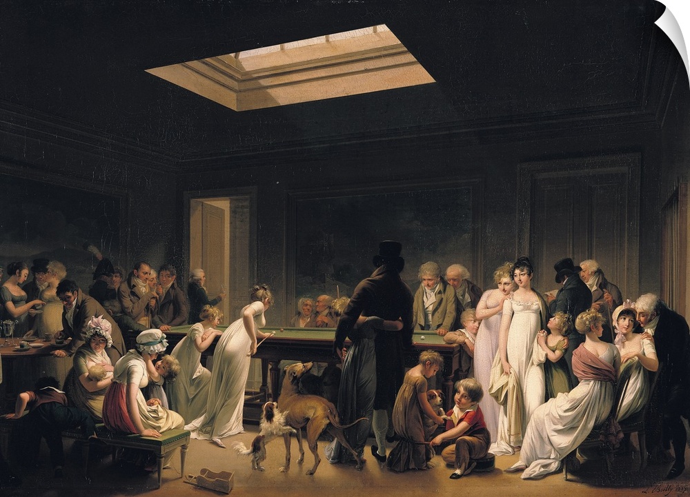 XIR48921 A Game of Billiards, 1807 (oil on canvas)  by Boilly, Louis Leopold (1761-1845); 56x81 cm; Hermitage, St. Petersb...
