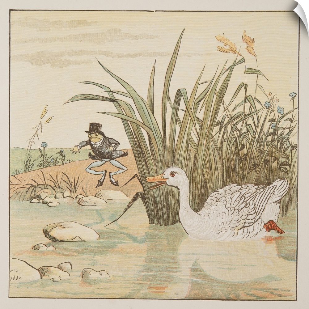 A lily-white Duck came and gobbled him up, from The Hey Diddle Diddle Picture Book, pub.1882 (colour engraving)