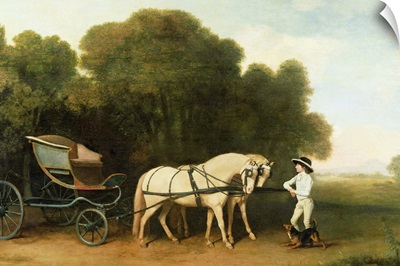 A Phaeton with a Pair of Cream Ponies in the Charge of a Stable-Lad, c.1780-5