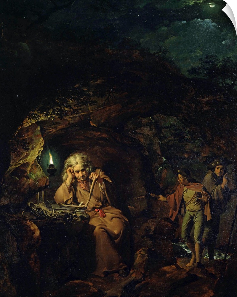 BAL72356 A Philosopher by Lamp Light, exh. 1769  by Wright of Derby, Joseph (1734-97); oil on canvas; 128.2x102. cm; Derby...
