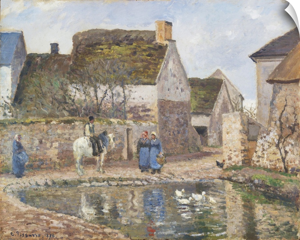 A Pond in Ennery, 1874 (originally oil on canvas) by Pissarro, Camille (1830-1903)