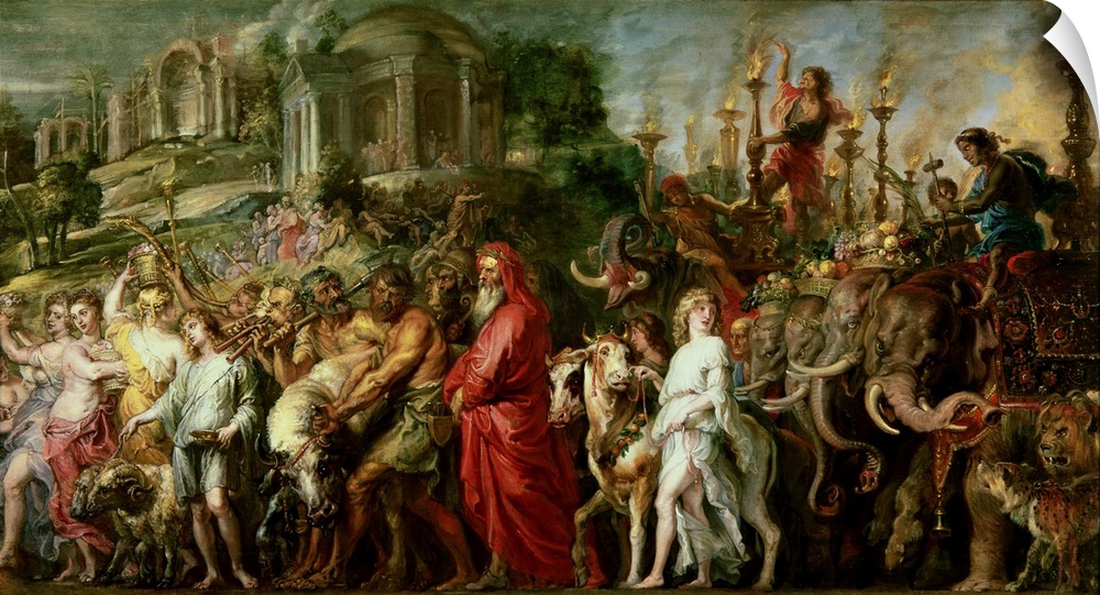 BAL4612 A Roman Triumph, c.1630 (oil on canvas laid down on wood)  by Rubens, Peter Paul (1577-1640); 86.8x163.9 cm; Natio...