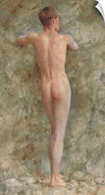 A standing male nude, 1914 (pencil and w/c and bodycolour on paper)