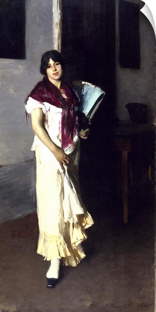 A Venetian woman, 1882 (oil on canvas)  by Sargent, John Singer (1856-1925); 238.1x133.4 cm; Cincinnati Art Museum, Ohio, ...