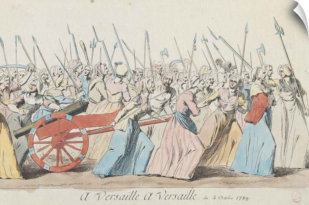 XIR154733 'A Versailles, A Versailles', March of the Women on Versailles, Paris, 5th October 1789 (coloured engraving) (se...