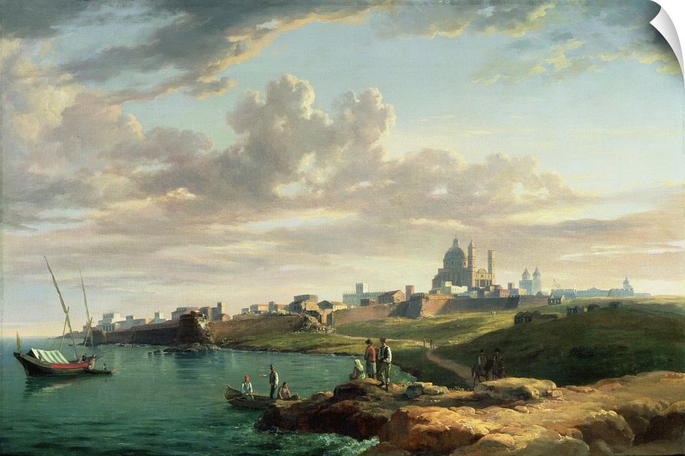 BAL40080 A View of Montevideo  by Marlow, William (1740-1813); oil on canvas; Rafael Valls Gallery, London, UK; English, o...