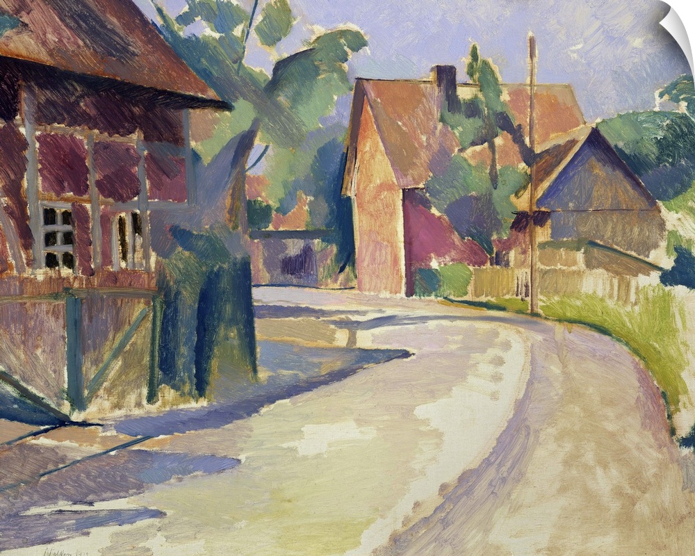 XKH147785 A Village Street (oil on canvas)  by Nolken, Franz (1884-1918); 63x72 cm; Hamburger Kunsthalle, Hamburg, Germany...