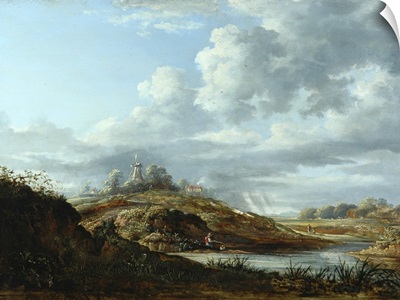A Windmill Above A River