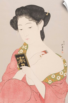 A Woman In Nagajuban Powdering Her Neck