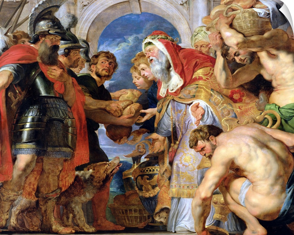 XAE72480 Abraham and Melchizedek, 1615-18 (oil on panel); by Rubens, Peter Paul (1577-1640); oil on canvas; 204x250 cm; Mu...