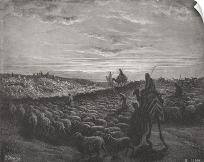 Abraham Journeying Into the Land of Canaan, Genesis 13:1-4, illustration
