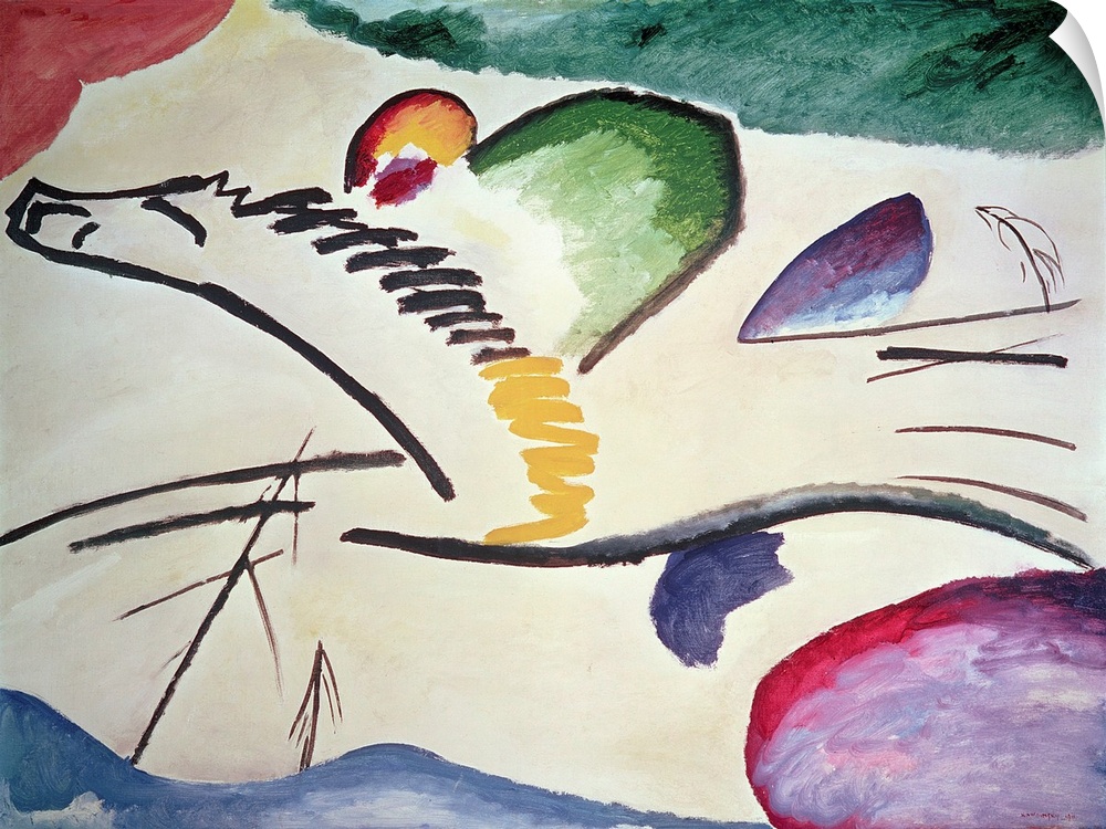 Abstract Horse, 1911 (originally oil on canvas) by Kandinsky, Wassily (1866-1944)
